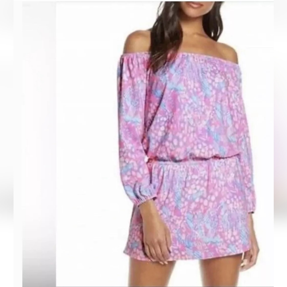 Lilly Pulitzer Lana Skort Romper In "Pink Sorbert" Size XS Pink Blue Like New